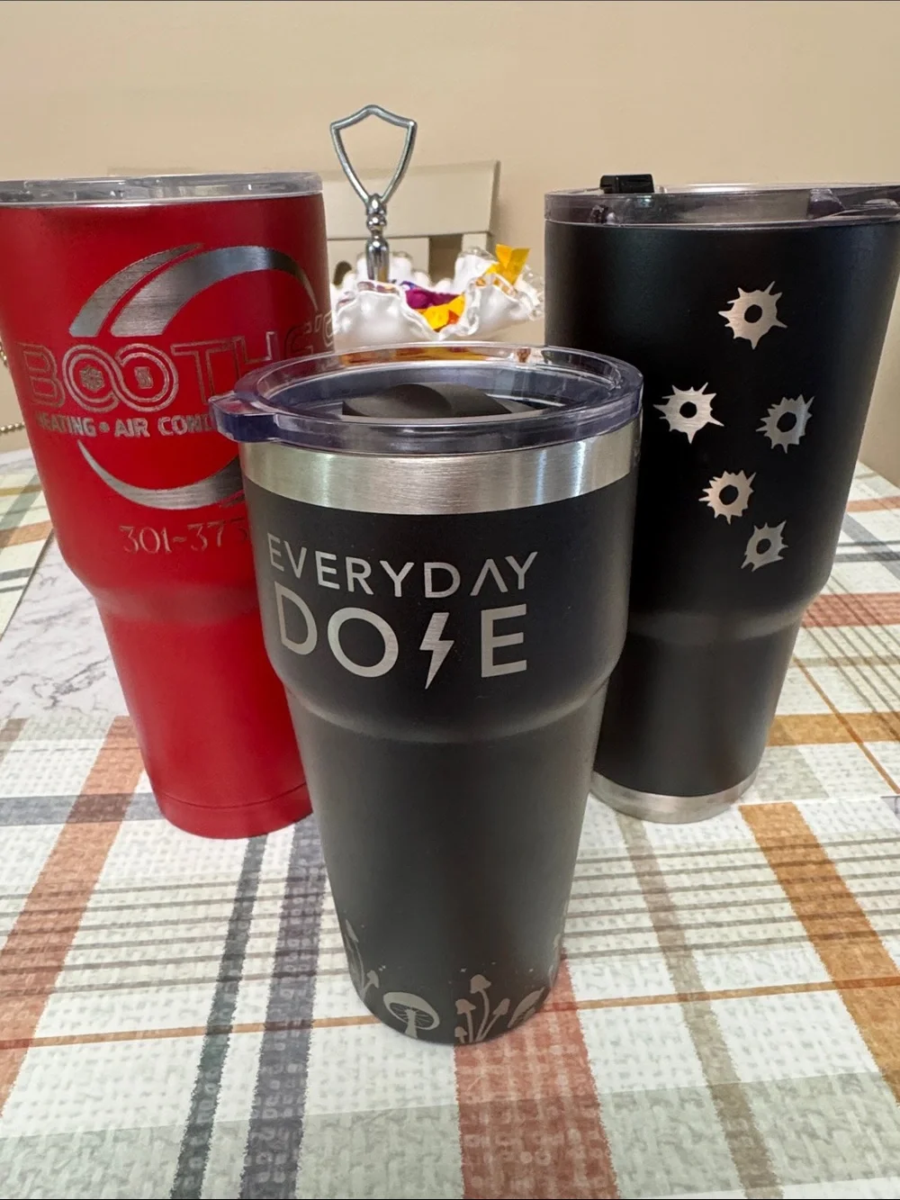 Black/Rd  Stainless Steel Insulated Travel Tumblers